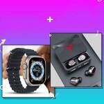 ساعة سمارت  Ultra T800 + سماعة مزودة ببنك طاقة M90 Pro